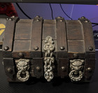 Wood & Metal Decorative Chest Box Hinged Lidded Small 10x5 in Brown/Black — photo 1