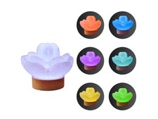 Selenite Lamp 7 Colors Lotus Flower, Wooden LED Base, Cleansing  Crystal Decor