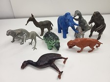 Lot of 10 Vintage Marx Prehistoric Playset Dinosaur Plastic Figures Damaged 