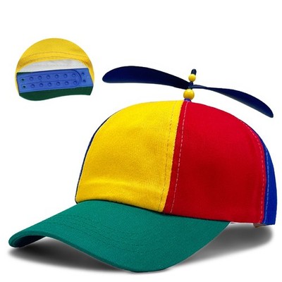 Helicopter Propeller Beanie Hat Novelty Clown Costume Fancy Dress Baseball Cap