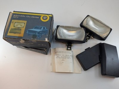 Vintage Soviet FAP-2 Fog Lights Pair 12V Lada VAZ GAZ Moskvich USSR with box