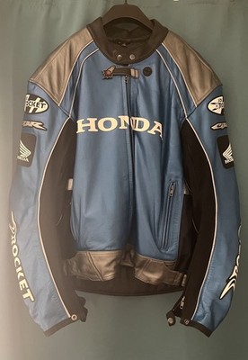 Joe Rocket Honda Leather Motorcycle Jacket - Blue Men's XL