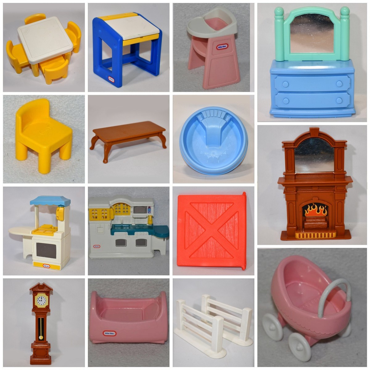 Vintage Little Tikes Dollhouse Grand Mansion Doll House Furniture 
