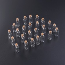 25 PCS Glass Storage Tube Small Clear Bottle Test Sample Bottles Container