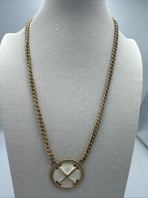 Vintage Napier Sailor Rope Style Gold Tone Necklace With Enamel beach