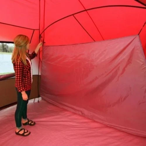 Tienda de campaña para cabaña al aire libre familiar para 10 personas para acampar instantánea con refugio de porche de entrada de 2 puertas Foto 3 de 4