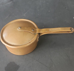 Planters St Louis Hotel French Small Copper Sauce Pot w/lid 6" W/Handle