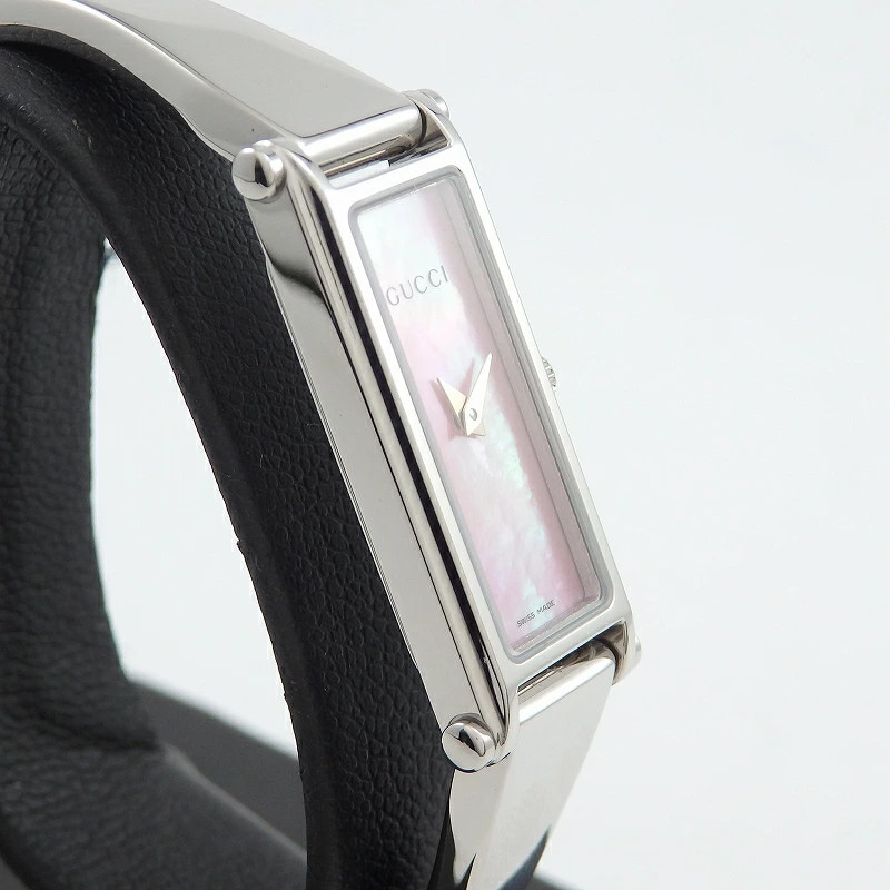 Gucci 1500L Pink Shell Rectangular Wristwatch Lad… - image 4