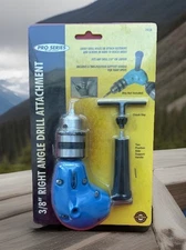Pro Series by KR Tools 3/8” Right Angle 90° Drill Attachment Handle, Chuck Key