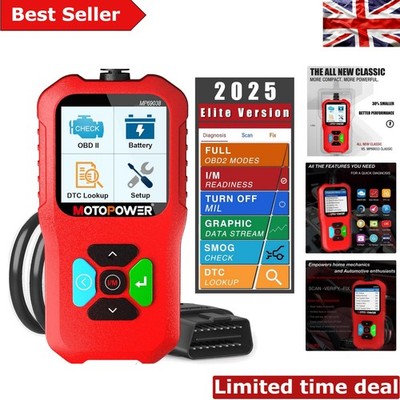 MP69038 Elite OBD2 Scanner - Batteriebetriebener Auto-Codeleser mit DTC-Bibliothek