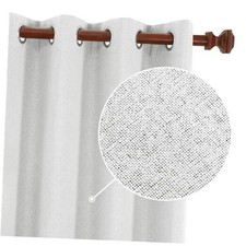 Total Blackout Curtains Linen 52"W x 84"L Pack of 2 Greyish White Az