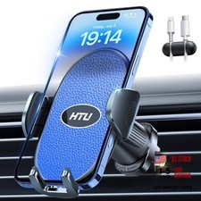   Military-Grade Car Phone Holder,  Strongest  Longest Steel-Hook  Light Blue