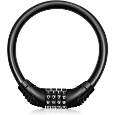 High Security Bike Lock Cable with 4 Digit Code for Bicycle Motorbike and Cycle
