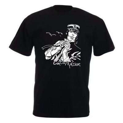 T-Shirt 100% Baumwolle Corto Maltese, im Wind (schwarz) - L