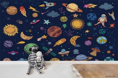 3D Space Themes Doodles Wall Murals Wallpaper Murals Wall Sticker