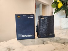 Vintage SONY WALKMAN FM Radio SRF-40W Blue w/ Case Tested