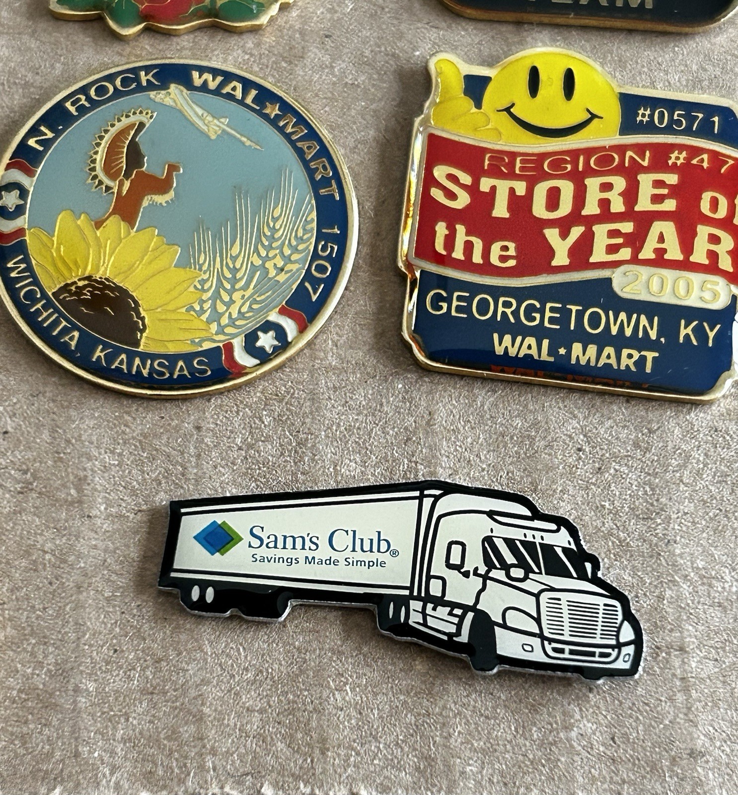 Old Store Pins - Walmart, Safeway, Sam’s Semi - Lot of 17 Pins