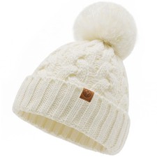 Toddler Winter Pom Pom Beanie Kids Warm Lined Knit Hat Girls Boys 3M8T