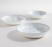 NEW Pottery Barn Chambray Tile Stoneware Serving Bowls