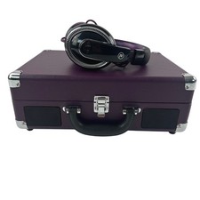Innovative Technology Turntable Record Player Purple Suitcase Headphones