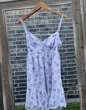 Windsor Lavender Floral Sundress Ruffle Hem Summer Dress Women’s M