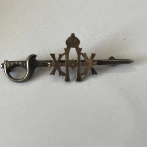 WW1 XX Hussars Sweetheart Brooch Hall Marked A BROS Birmingham Missing Pin