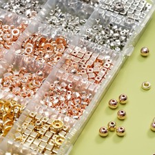 one box 1800 Pcs Spacer Beads Kit 8 Glittering Styles for Fashionable Bracelets