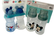 Disney Baby Mickey Mouse 11oz Bottles  Straw Sipper Cups Set - BPA-Free Plastic