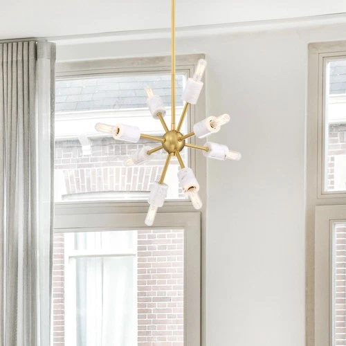 Designers Fountain D304C-15P Star Dust 8 Light 15"W Pendant - Gold - Picture 2 of 6