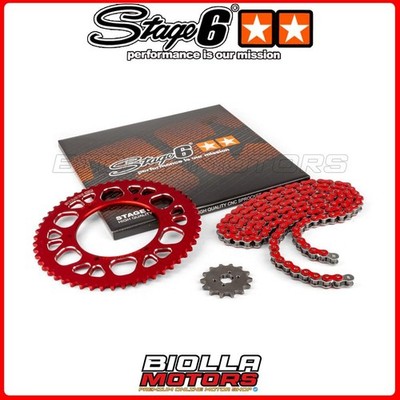 S6-2119334/RE CHAIN KIT 14X53 - 420 STAGE6 ALU CNC RED GILERA SMT EURO 4