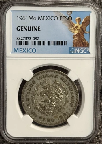 1961 Mo Mexico 1 PESO in NGC Case Genuine