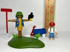 Vintage 1995 Playmobil Geobra Toy from 3823 Farm Scarecrow Boy Figure Crow Wagon