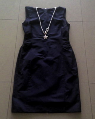 WINDSOR Kleid Etuikleid Marine 20% Wolle 20% Seide Gr.38  Business Elegant
