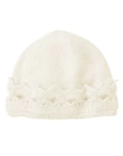 GYMBOREE POLAR PRINCESS IVORY SPARKLE CROWN LINED SWEATER HAT 0 3 6 12 18 24 NWT