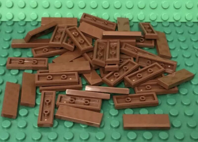 Lego 50 Reddish Brown 1x3 Tile / Smooth Flat Finishing Floor Bulk Building Parts