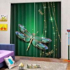 Colorful Butterflies 3D Curtain Blockout Photo Printing Curtains Drape Fabric