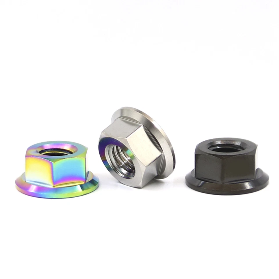 Titanium Nut Flange Hex Nuts for Bike Motorcycle Car M5 M6 M8 M10 M12 M14 M16 - Image 2 of 4