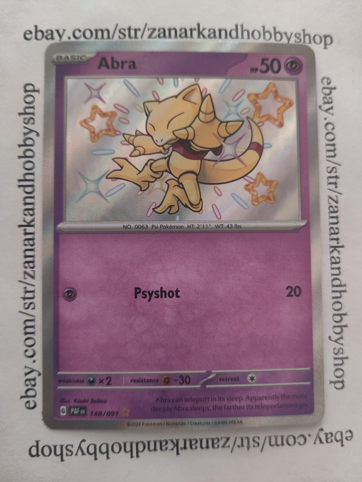Pokemon Abra 148/091 Paldean Fates NM