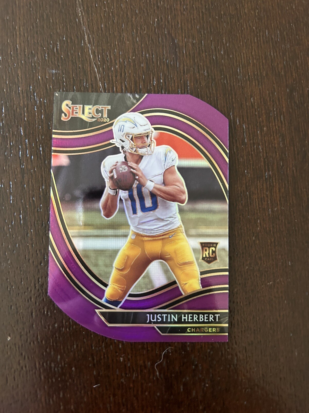 2020 Panini Select - Field Level Purple Prizm Die-Cut #344 Justin Herbert (RC)