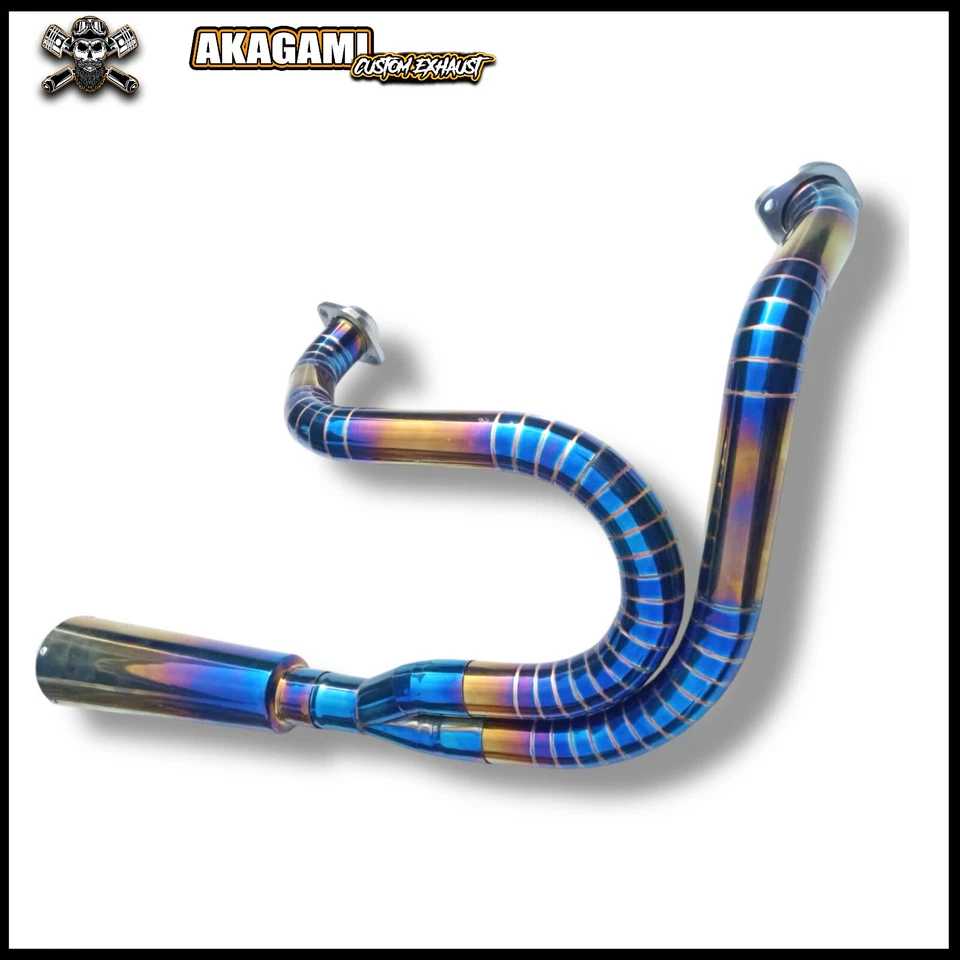 Sistema de escape personalizado 2-1 para Harley-Davidson Dyna Super Glide 1991-2017 Foto 3 de 4