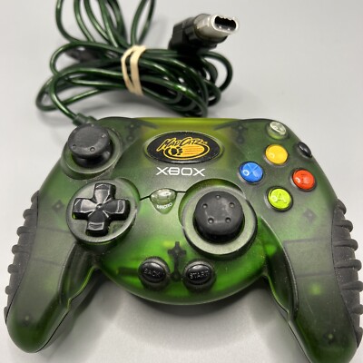 Mad Catz Microcon Xbox Green & Black Controller Wired #4526 W/Breakaway T2293