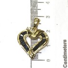 10k yellow gold .02ct SI2 H diamond heart sapphire pendant charm 3.1g estate  — photo 6