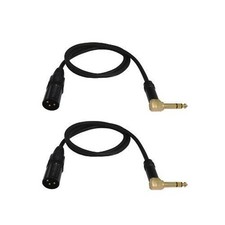 Audio 2000s E14103P2 1/4" TRS Right Angle to XLR Male 3 Feet Audio Cable 2 P...