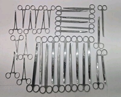 Mixed Lot of 30-Surgical Medical Scissors Forceps Straight Curved, Unbranded -YY