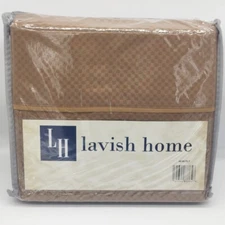 Lavish Home Microfiber Checkered Brown Twin XL Sheets W/ Standard Pillowcase