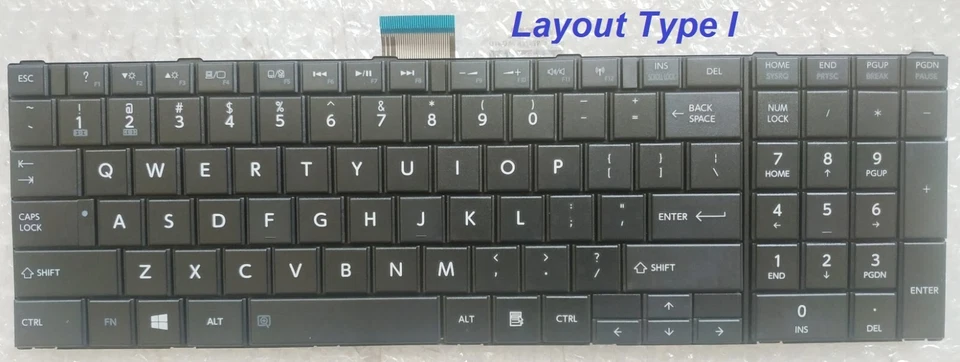 Toshiba Satellite C850 C850D C855 C855D L850 L850D L855 L855D Type I/II Keyboard - Image 2 of 4