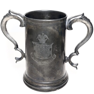 Antike Zinn Cranberry Glas Walking Race Trophäe, St Johns College Cambridge.