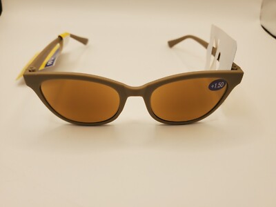 Womens Sunreaders Sunglasses +1.50 Color Brown Cat Eyes Lens Nwt
