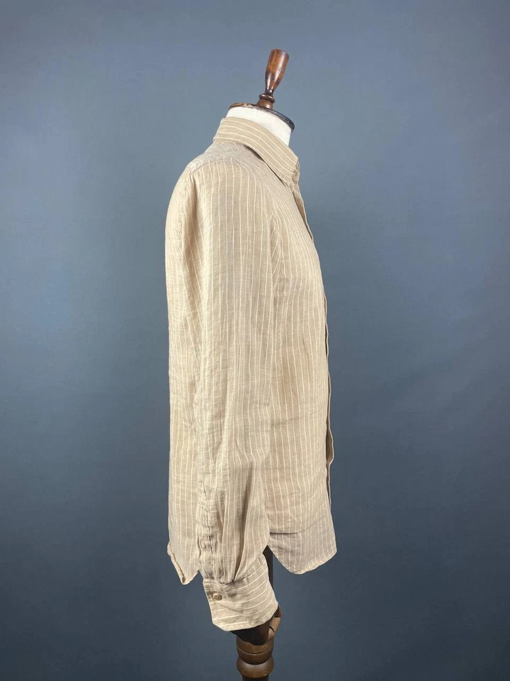 Cerutti 1881 Long Sleeve Button Up Shirt Size M Beige - Image 3 of 4