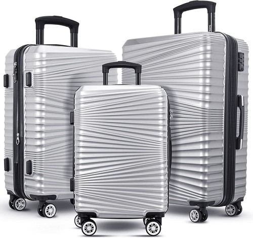 Hard Case Luggage Shell PC+ABS Cabin Suitcase 4 Wheel Travel Bag Lightweight - Picture 4 of 10